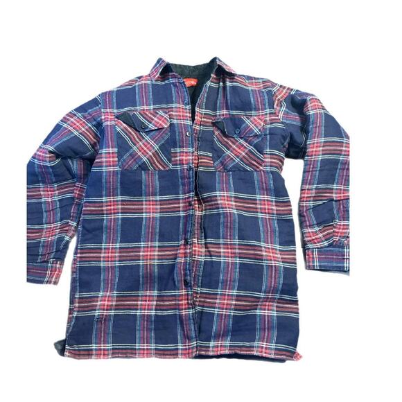 Colemans blue and red lined  flannel - Picture 1 of 3